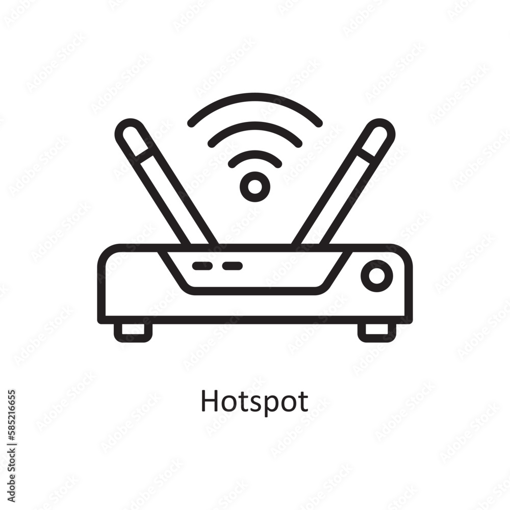 Poster hotspot vector outline icon design illustration. data symbol on white background eps 10 file