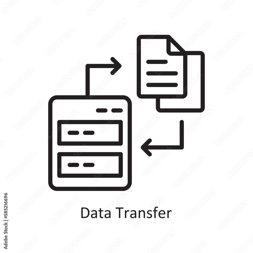Poster data transfer vector outline icon design illustration. data symbol on white background eps 10 file