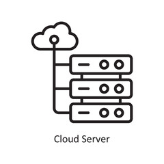 Cloud Server   Vector Outline Icon Design illustration. Data Symbol on White background EPS 10 File