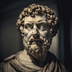 Fototapeta na wymiar Marcus Aurelius Portrait - Roman Emperor Philosopher - Generative AI