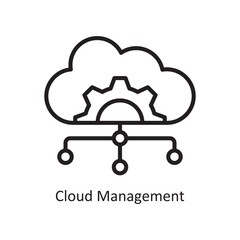 Cloud Management Vector Outline Icon Design illustration. Data Symbol on White background EPS 10 File