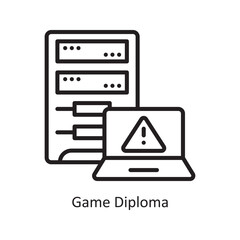 Game Diploma Vector Outline Icon Design illustration. Data Symbol on White background EPS 10 File