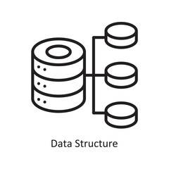 Data Structure Vector Outline Icon Design illustration. Data Symbol on White background EPS 10 File