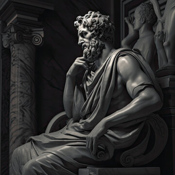 Marcus Aurelius Portrait - Roman Emperor Philosopher - Generative AI
