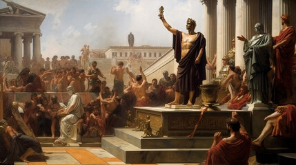 Marcus Aurelius Portrait - Roman Emperor Philosopher - Generative AI - 585217221