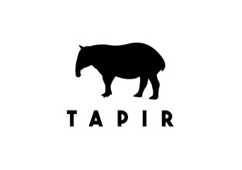 illustration vector  graphic design of Tapirs Silhouette Image vector clean and simple design