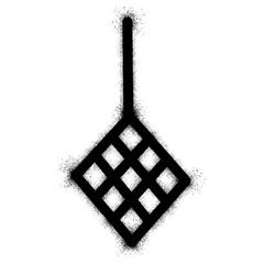 Ketupat graffiti with black spray paint