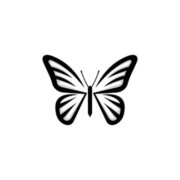 Black butterfly vector black white illustration suitable for all industries.