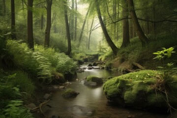 Stream in the forest landscape