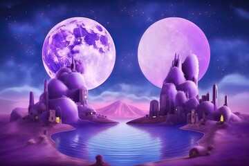 Purple background on another planet