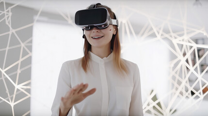 VR technology concept. Illustration Generative AI.