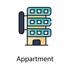 Appartment icon. Suitable for Web Page, Mobile App, UI, UX and GUI design.