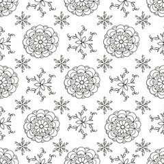 Abstract background. Pattern of small flowers and leaves.