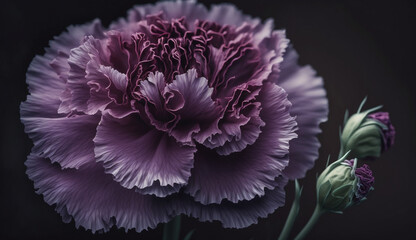 A close up of a fresh purple flower generated by AI