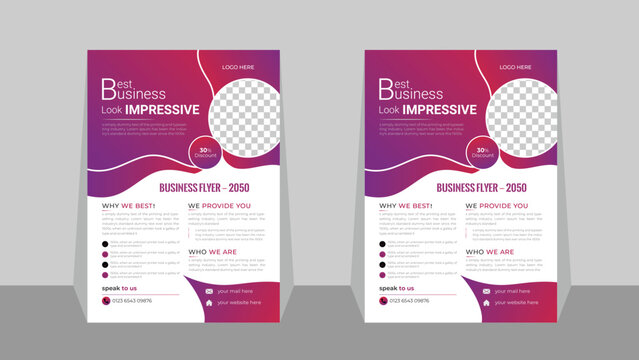 abstract business flyer  a4 vector design templet with mordern brochure cover . poster anual report lefleat for a marketing agency .