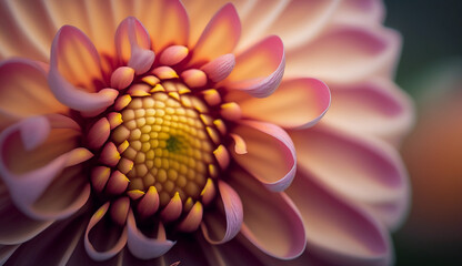 Close up of vibrant multi colored dahlia flower petals generated by AI - obrazy, fototapety, plakaty