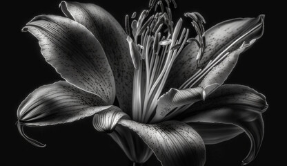 Nature elegance in a monochrome flower head generated by AI