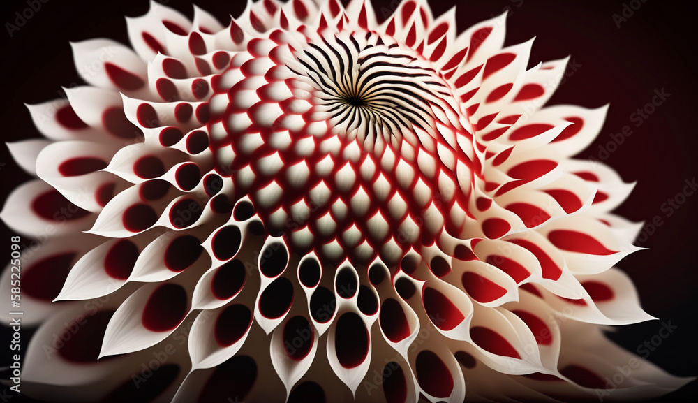 Poster abstract nature pattern symmetrical petal shapes in close up generated by ai