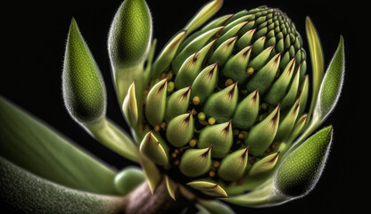 Fototapeta premium Nature fragility captured in a green artichoke generated by AI