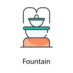 Fountain icon. Suitable for Web Page, Mobile App, UI, UX and GUI design.