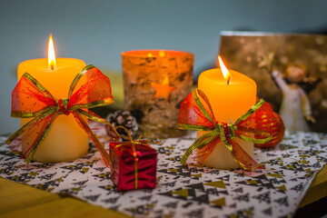 Christmas candles and decorations