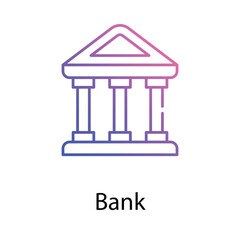 Bank icon. Suitable for Web Page, Mobile App, UI, UX and GUI design.