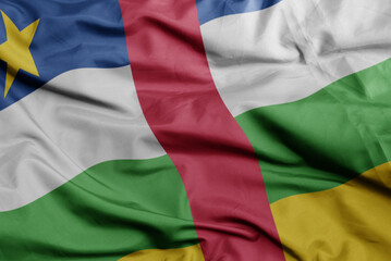 waving national flag of central african republic .macro shot. 3D illustration