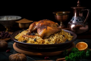 Chicken Kabsa with rice mandi Saudi Arabian