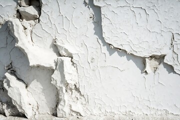 Close up of texture of old and eroded white wall of a historic house, background