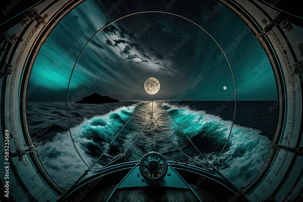 Poster navigation by moonlight on aqueous currents generative ai