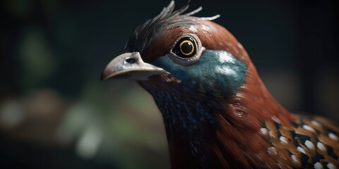 Close up of a pheasant, Generative AI