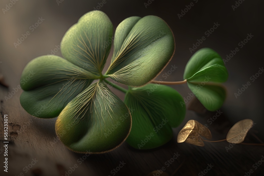 Poster the captivating charm of a four-leaf clover generative ai