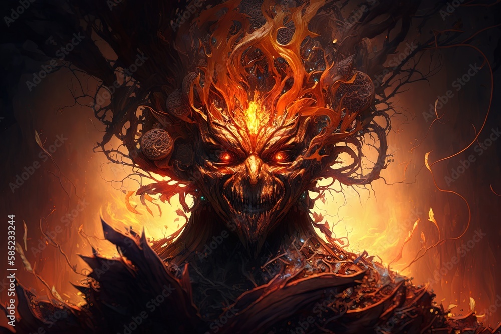 Poster the wrathful call of the elemental blaze generative ai