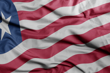 Fototapeta premium waving national flag of liberia .macro shot. 3D illustration