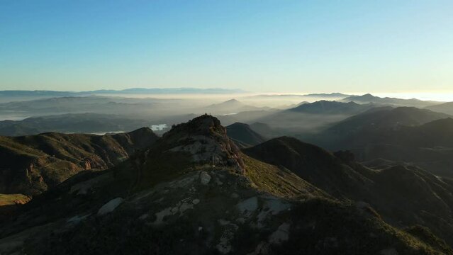 2022 - Excellent aerial footage circling a hiker at the top of Mount Allen in the Santa Monica Mountains.