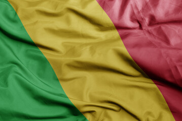 waving national flag of mali .macro shot. 3D illustration