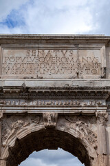 Arch of Titus on the Via Sacra in the Roman Forum, Rome, Italy
