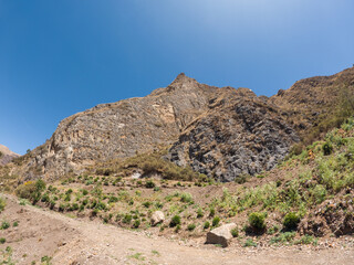 HUANCAVELICA, PERU - MARCH 25, 2023: Potocchi Mountain. Close view.