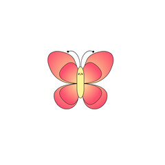 childrens cartoon character smiling butterfly