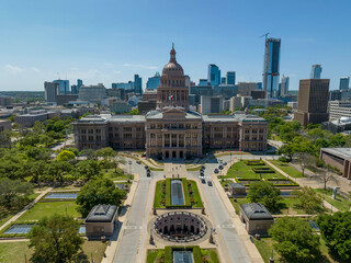 Aerial View Of The Texas State Capitol In Austin Texas
