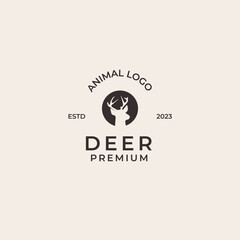 Vector deer logo design template illustration idea
