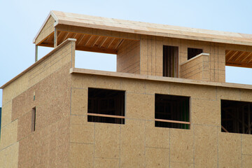 Fototapeta na wymiar wall of the new plywood apartments wood property