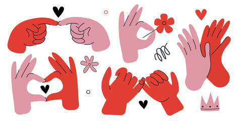 Reconciliation on the little fingers Concept of friendship