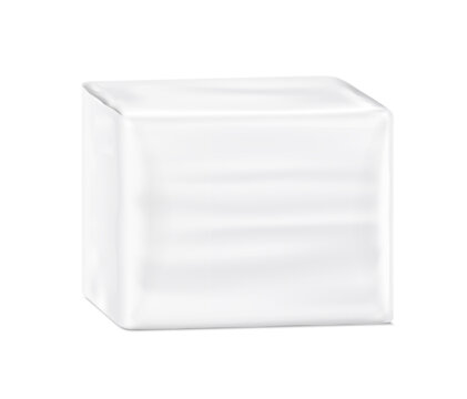 Realistic package bag mockup. Half side view. Vector illustration isolated on white background. Great way to use for presentation your product, design. EPS10.