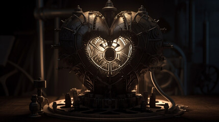 Steampunk heart art made with Generative AI