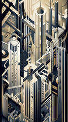 Obraz premium Abstract geometric art made with Generative AI