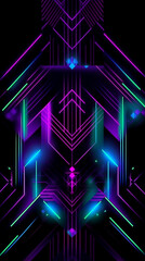 Fototapeta premium Neon geometric art made with Generative AI