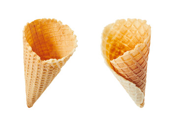 Ice cream cones isolated on a white background
