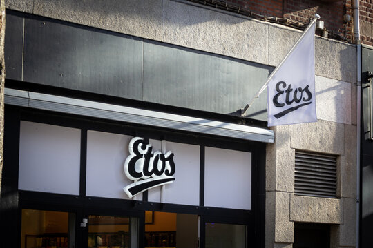 HEERLEN, NETHERLANDS - NOVEMBER 10, 2022: Etos Drogist logo on their store for Heerlen. Etos is a drugstore chain of the netherlands.
