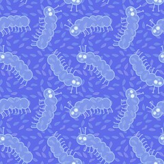 Cartoon summer animals seamless caterpillars pattern for notebooks and wrapping paper and kids clothes print